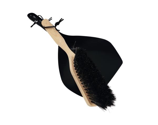 2tlg. Kehrgarnitur - Metall Kehrblech + Rosshaar Handbesen